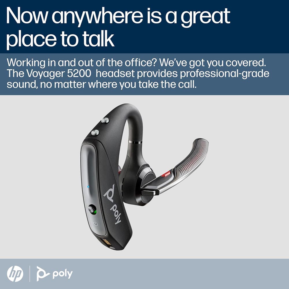 Poly Plantronics Voyager 5200 單耳掛式專業通話藍牙耳機